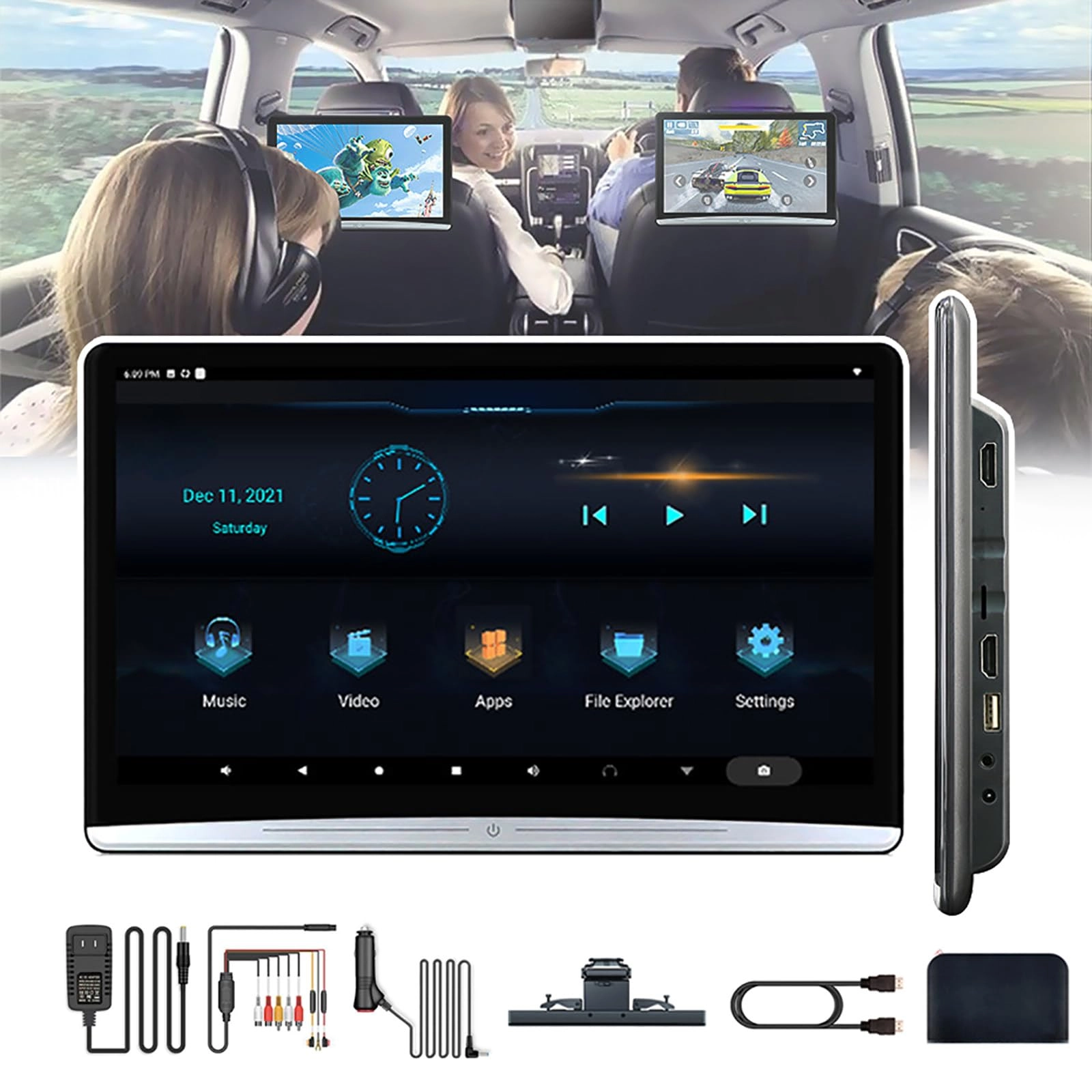 WhFKLca Headrest Monitor - 13.3in