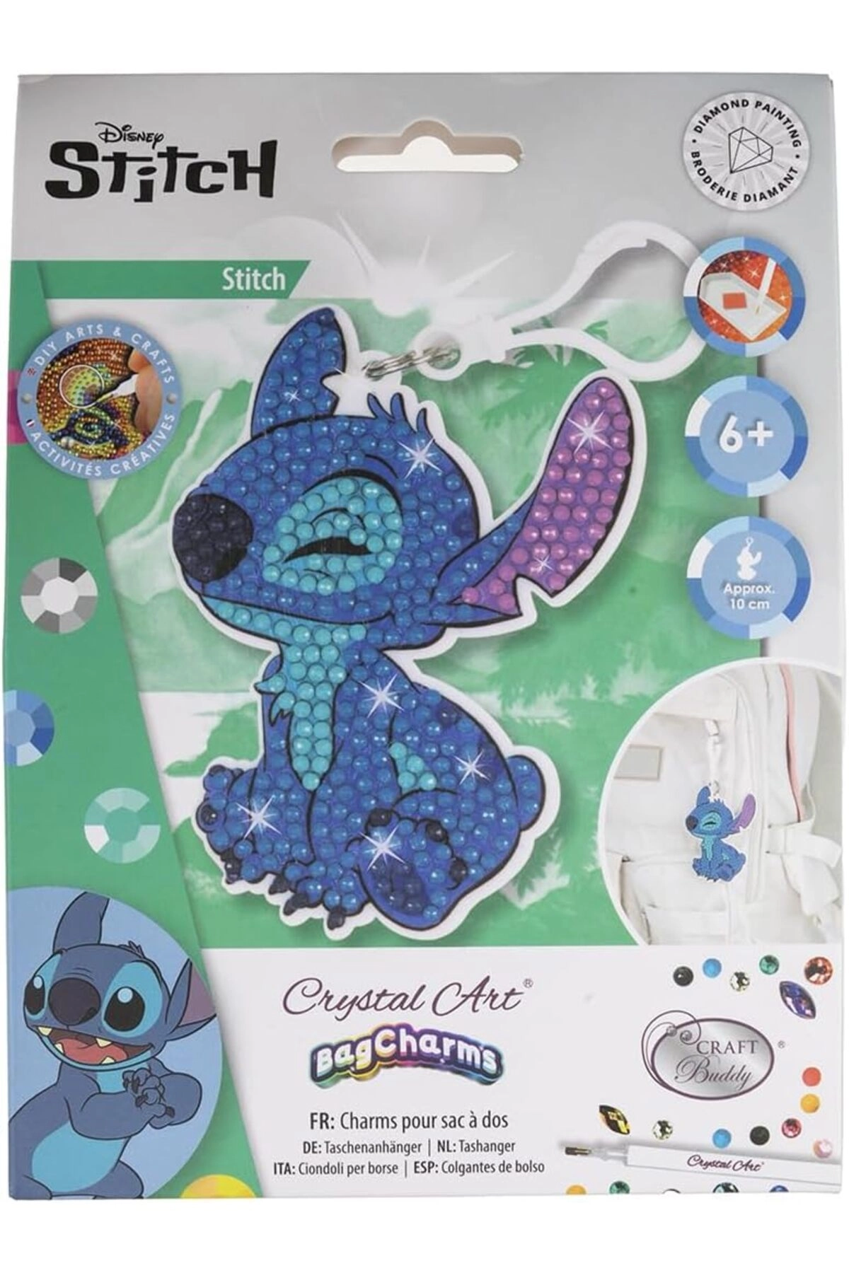 Crystal Art Backpack Charm Kit - Stitch