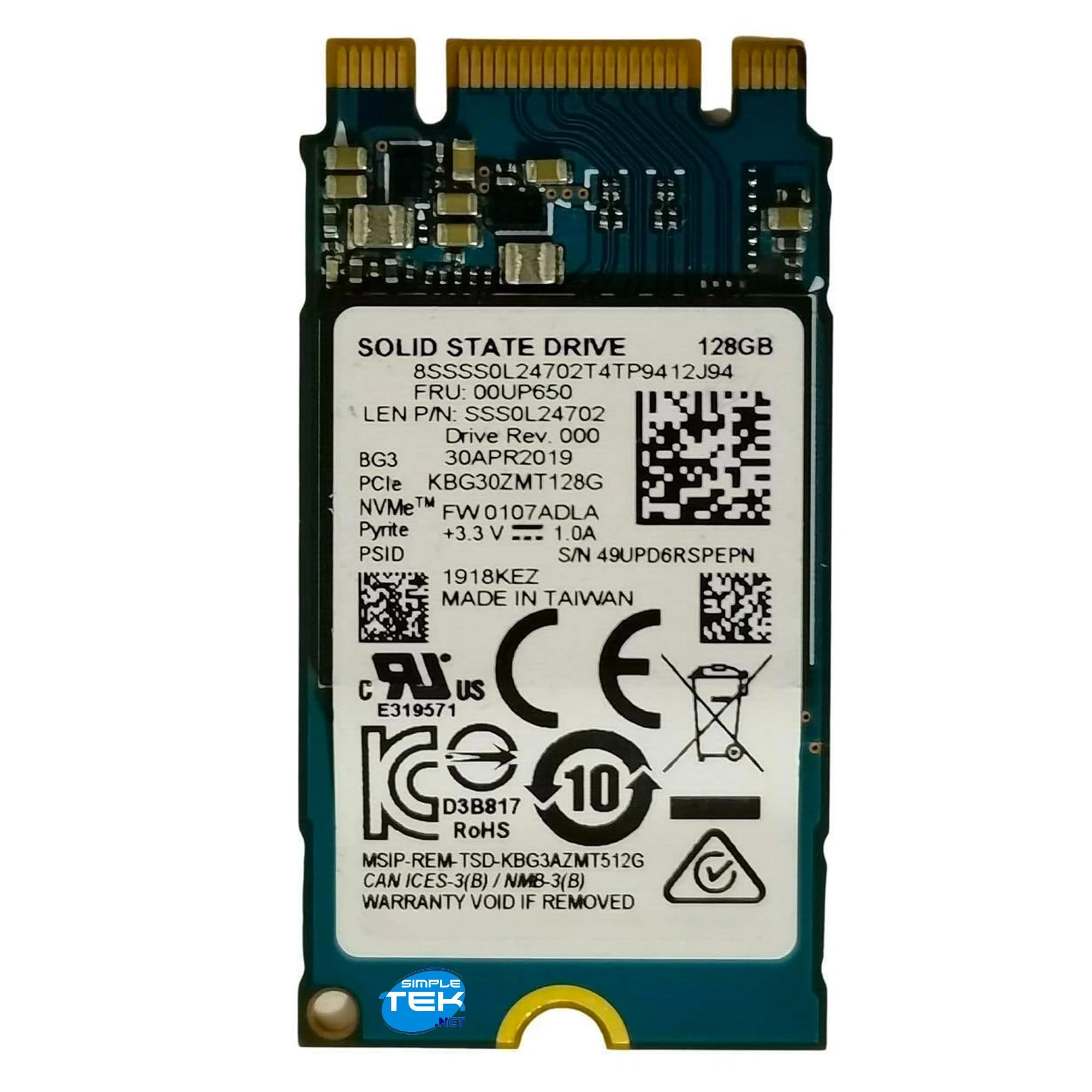 (Refurbished) SIM - ART - 18152 - 128GB M.2 2242