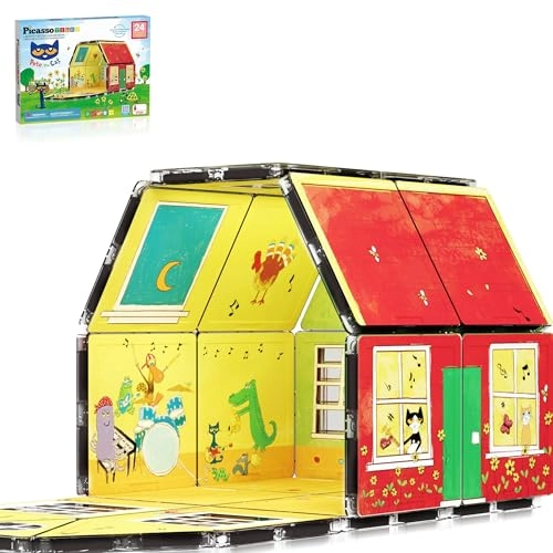 Magnetic Tiles - Pete the Cat Pete the Cat Double House 24 pcs