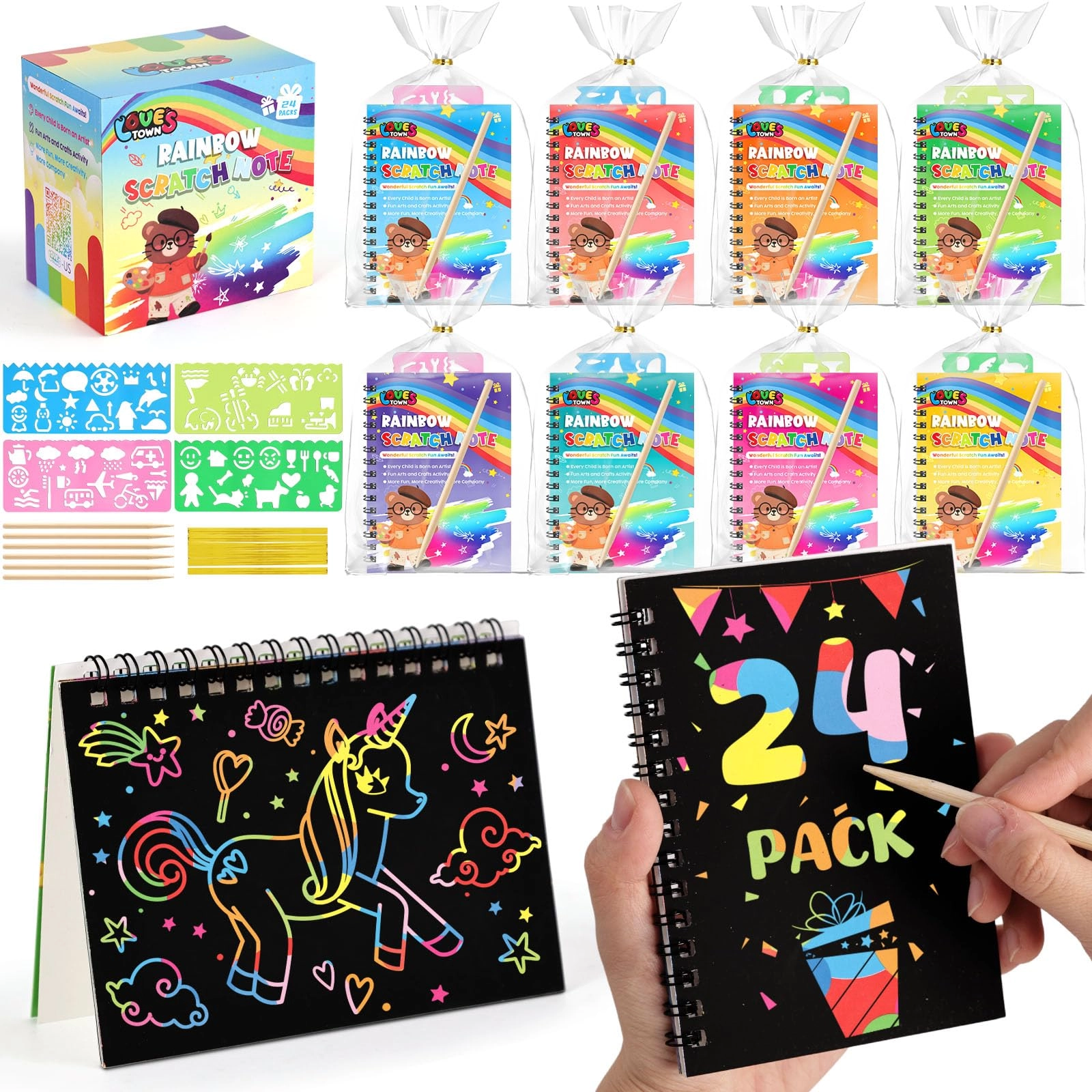 LovesTown Scratch Paper - 24 pcs 4+ years