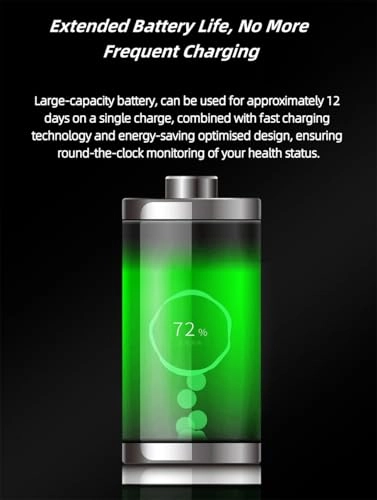 Smart Health Ring - Size 9 Black 7 Day Battery