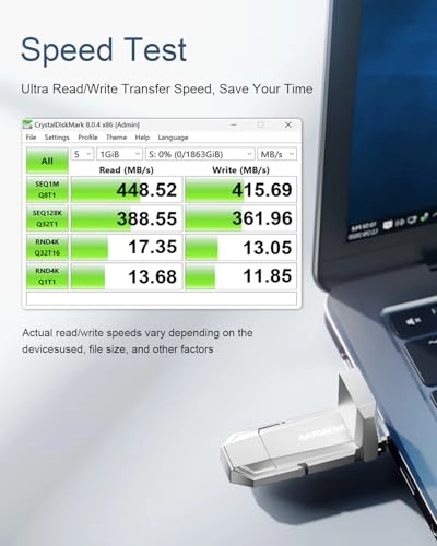 USB C Flash Drive - USB 3.2 Gen 1 USB-A + Type-C 256 GB