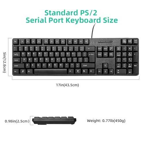 PS2 104 Keys Computer Keyboard - US Wired