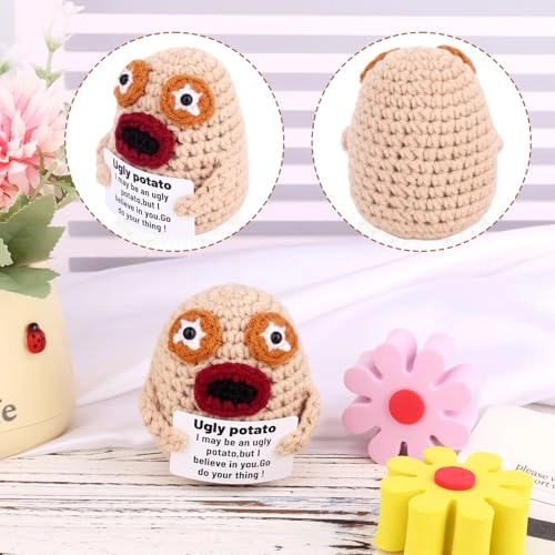Mini Funny Knitted Potato - 7.5cm