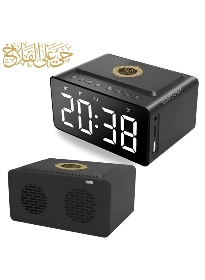 Digital Azan Clock Quran Speaker - Portable Bluetooth Remote and App Control