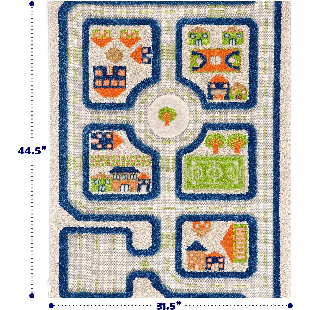 Traffic Design Educational 3D Carpet Playmat - Traffic Blue 12 months