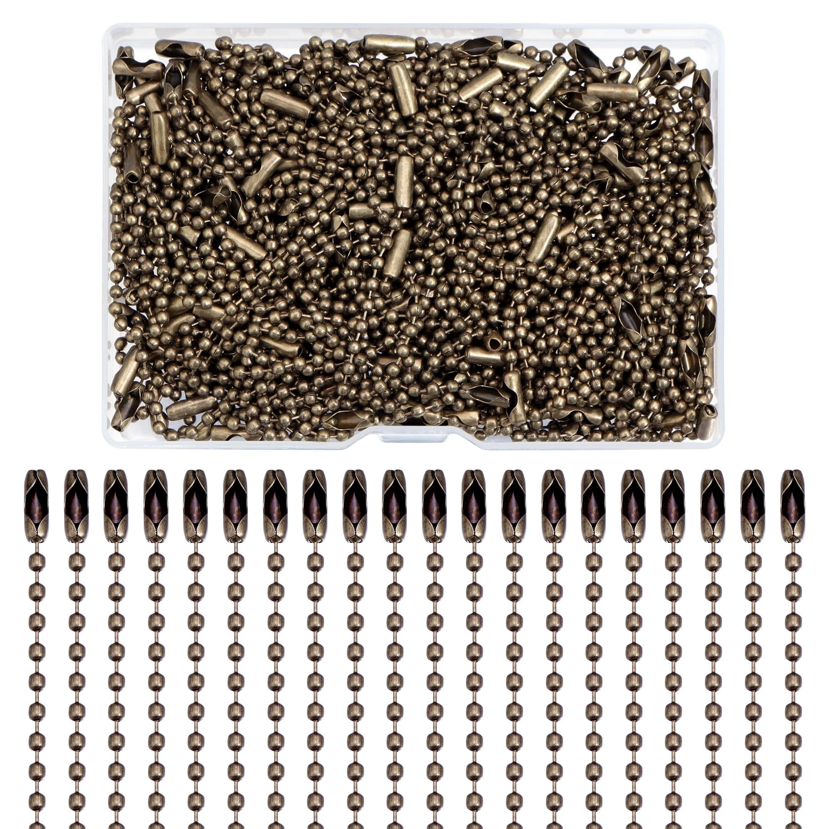 Lemonkey Ball Beads Chain - 100Pcs Bronze 4 Inch