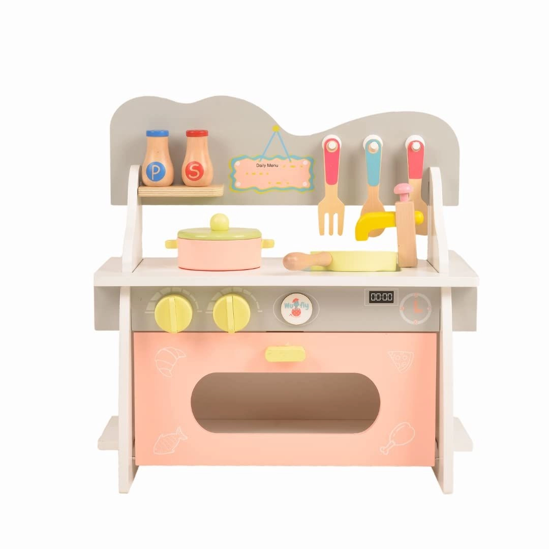 Kids Wooden Mini Kitchen Set - 14 Inch dolls (GB-MSN 21027AB)