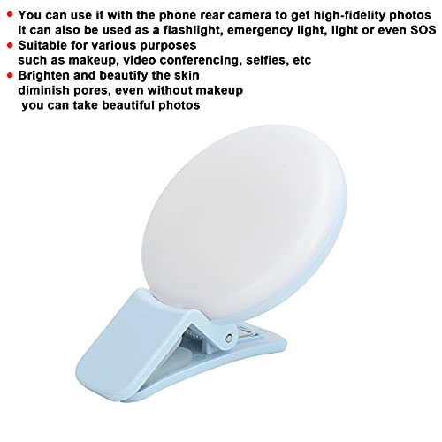 Clip‑on Fill Light - USB Rechargeable 120mAH Ring Macro Flash