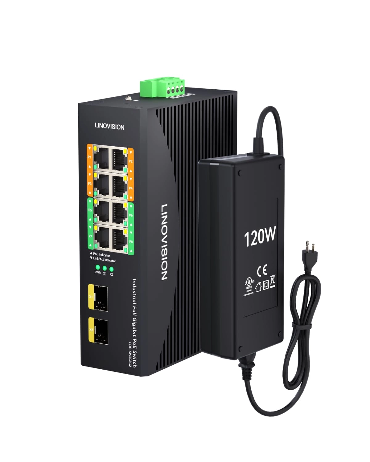 LINOVISION POE-SW508G 8-ports