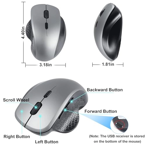 Vertical Ergonomic Mouse - Bluetooth & Wireless Dual Modes