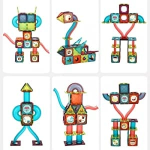 Light Magnetic Tiles - 3 years and up 142 pieces