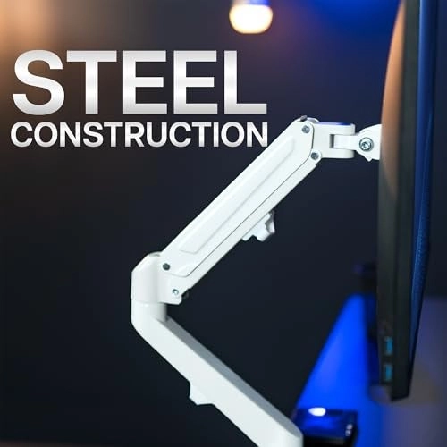 Articulating Single Pneumatic Spring Arm Desk Mount Stand - Single 17 to 27 inch 100x100mm