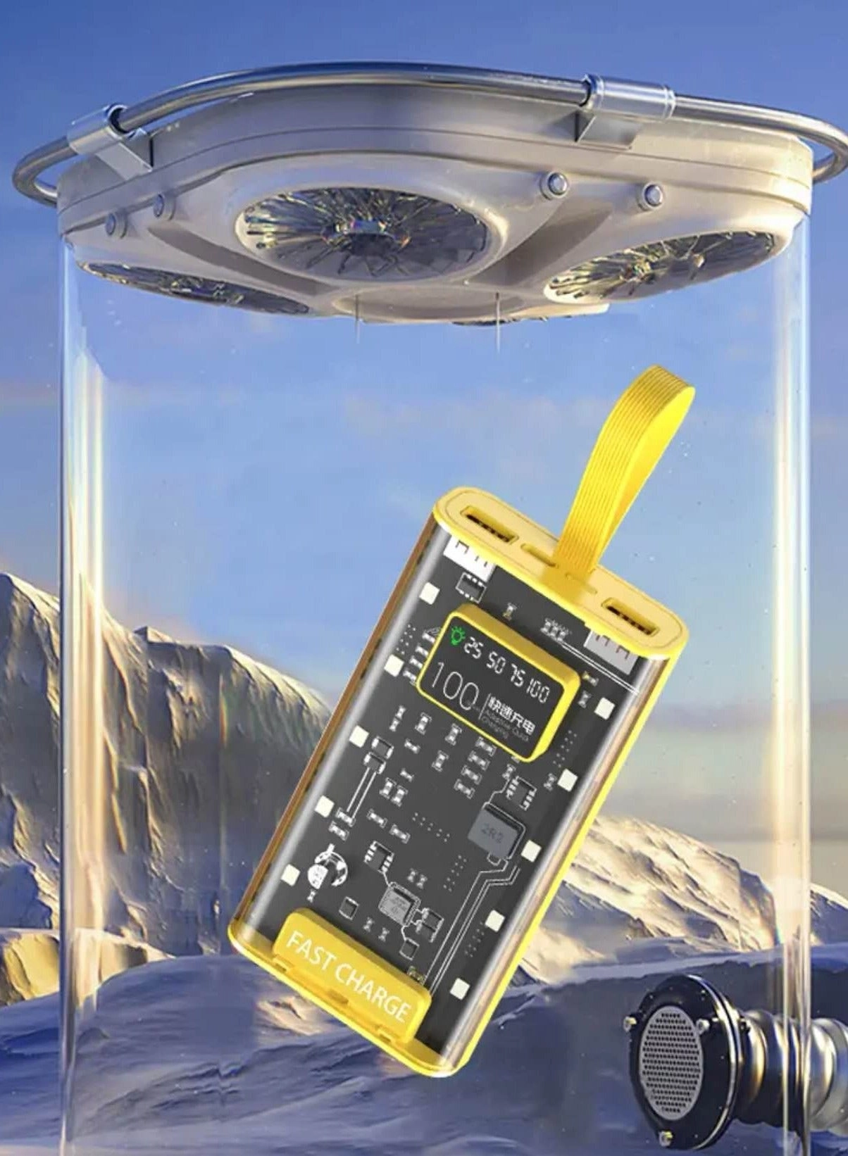 LCD Transparent Power Bank - 10000 mAh