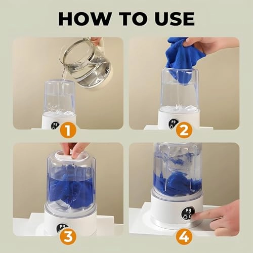 Mini Washing Machine for Underwear - 3000mAh Rechargeable Dual Modes