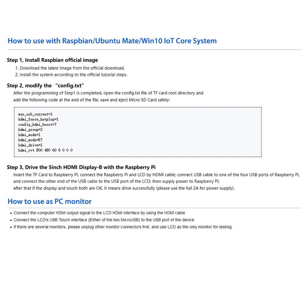 Touch Screen Monitor - 800x480 5 Inches