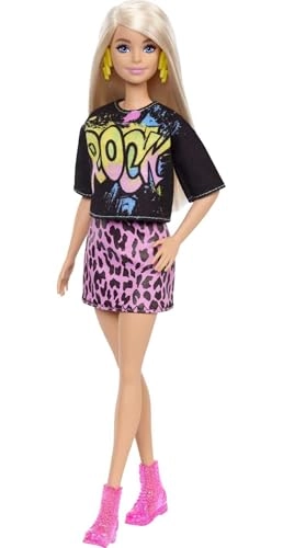 Barbie Fashionistas Doll #155 - Long Blonde Hair Rock Graphic T-Shirt Ages 3+