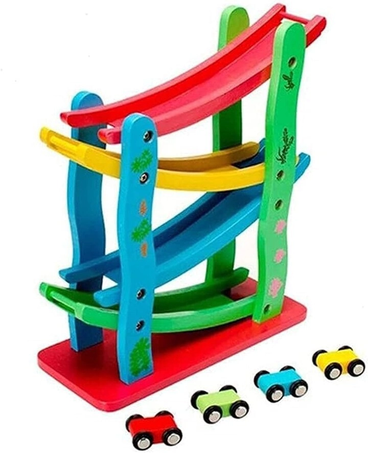 BLOOMING TIME Wooden Track Car Toy - 2+