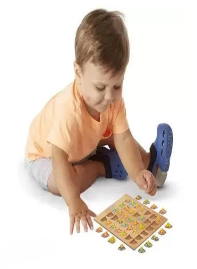 Manos Wooden Matching Puzzle Board Game - Toddlers 36 pieces