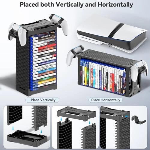 Video Game Disc Rack Tower - PS5 PS4 XBOX One Series Nintendo Switch