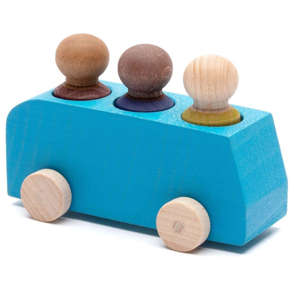 Wooden Bus - three wooden figures
