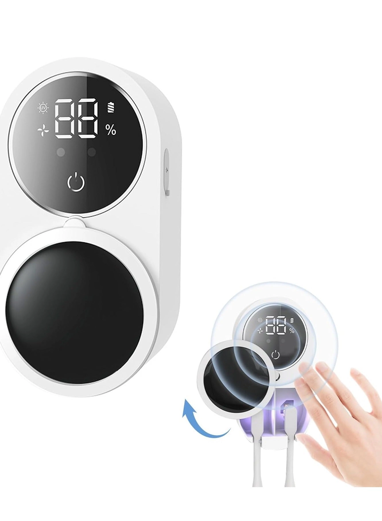 Generic UV Toothbrush Sanitizer Cleaner - Wall Mount 2 Toothbrush Slots