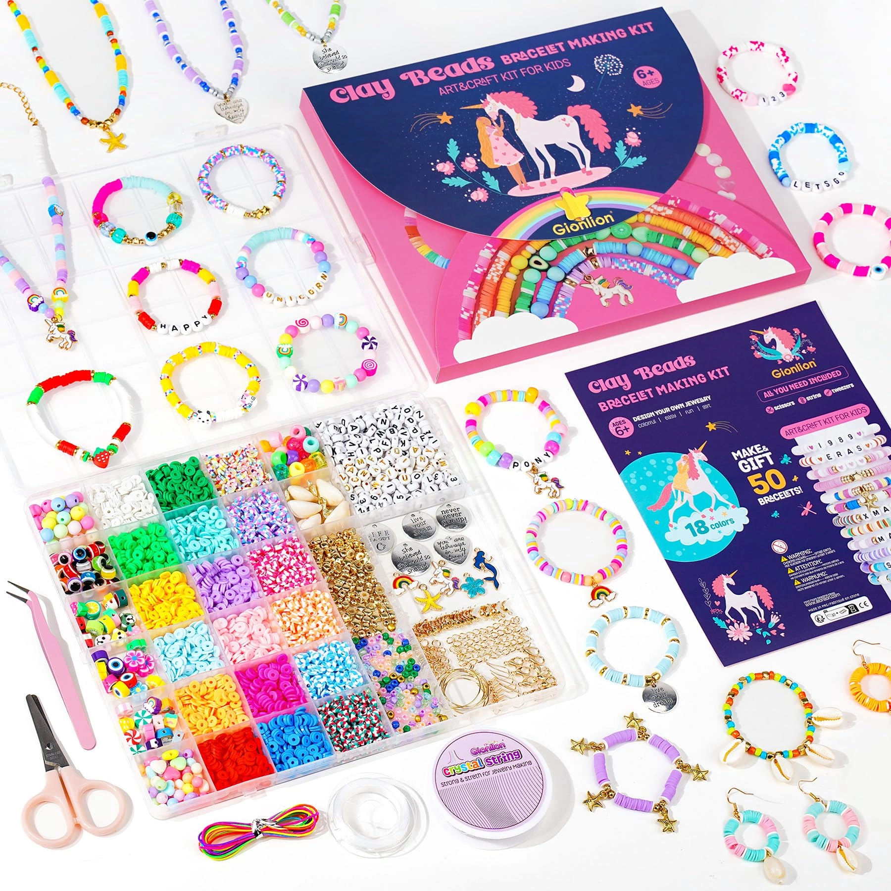 GL-CLAY1BOX - 198 Pieces Unicorn&Mermaid