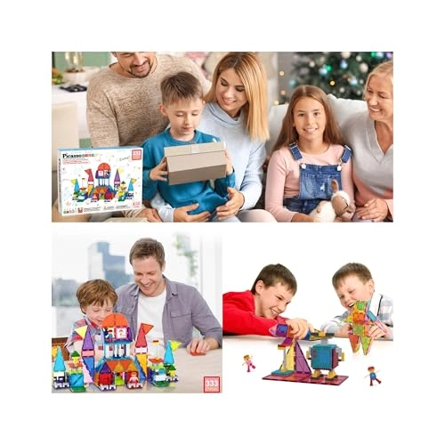 Magnetic Brick Tile and Magnetic Tile Combo Set - 333pcs