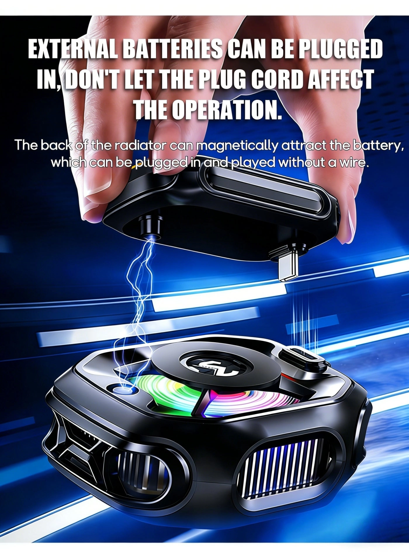 Wireless Magnetic Phone Cooler - 2000 mAh Battery Display Portable