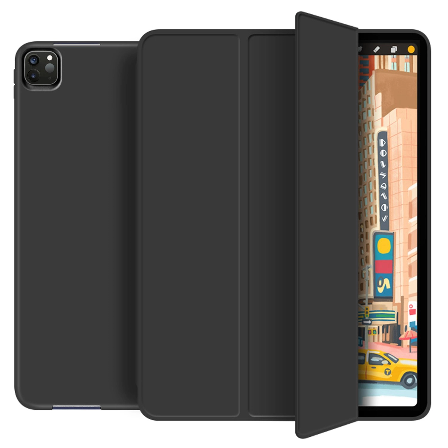 MaxGuard Folio Case with Pencil Holder and Pencil Charging for iPad Pro 12.9-inch (4th Generation, 2020)