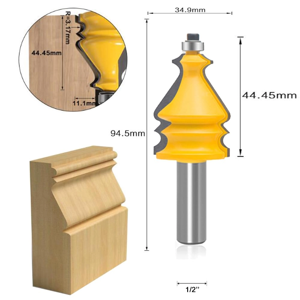 Architectural Molding Router Bit Set - 1/2 Inch 10 PCS