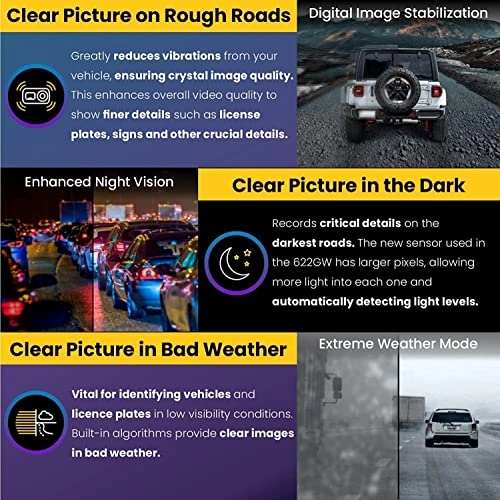 622GW - 4K 30FPS + Rear Window Camera + Micro SD Card - 256GB