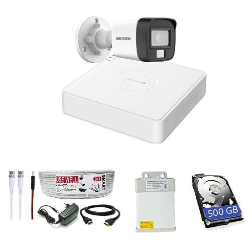 Turbo HD DVR - 4 channels + Outdoor Dual Light Camera - 2 MP + HDD - 500 GB + Power Supply + Cable + BNC/DC Set