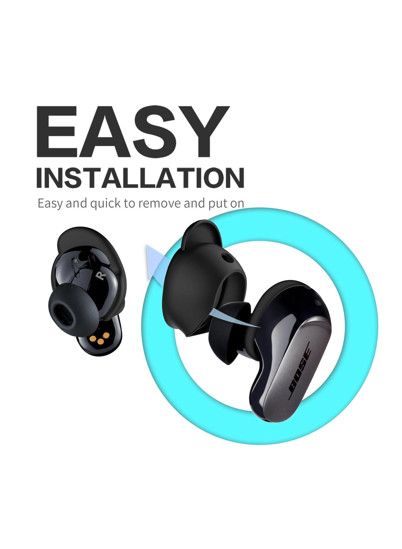 Ear Tip Covers for Bose QuietComfort Earbuds II/Ultra Earbuds - 3 Pairs