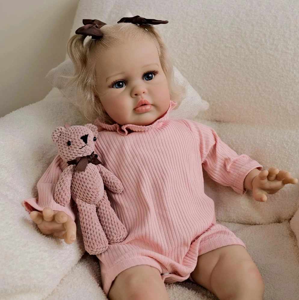 Reborn Baby Doll - 24 Inch Soft Cloth Body Blonde Hair Ages 3+