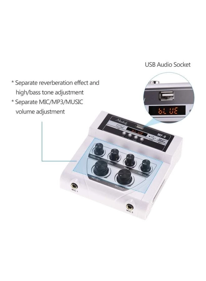 I5036W-UK-A - Mini Karaoke Sound Audio Mixer White/Black