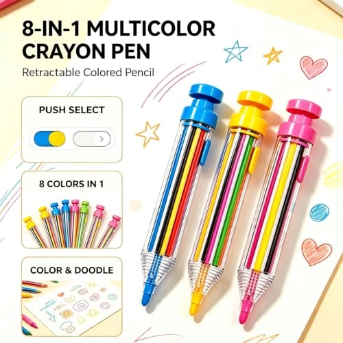 Retractable Crayons - 3 Pcs