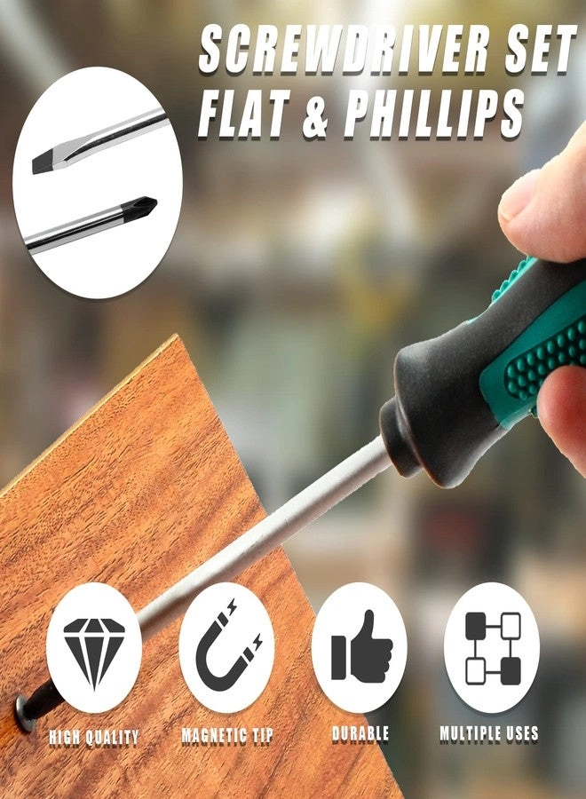 Slotted and Phillips Magnetic Screwdriver (2 Pcs)