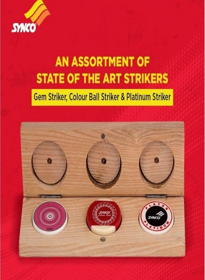 Wooden Carrom Coins + Carrom Striker - 15g Set of 3