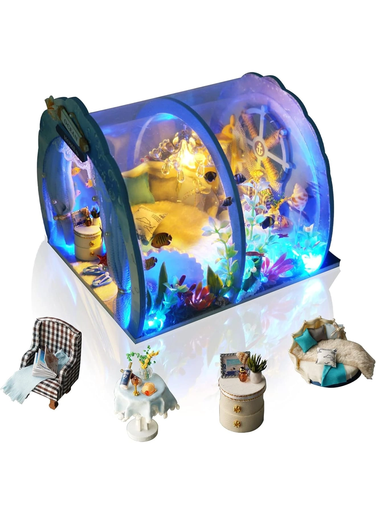 SOLARAE Miniature Dollhouse Kit - Mermaid Princess 1:24