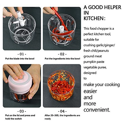 Mini Electric Food Chopper - 250ml USB charging