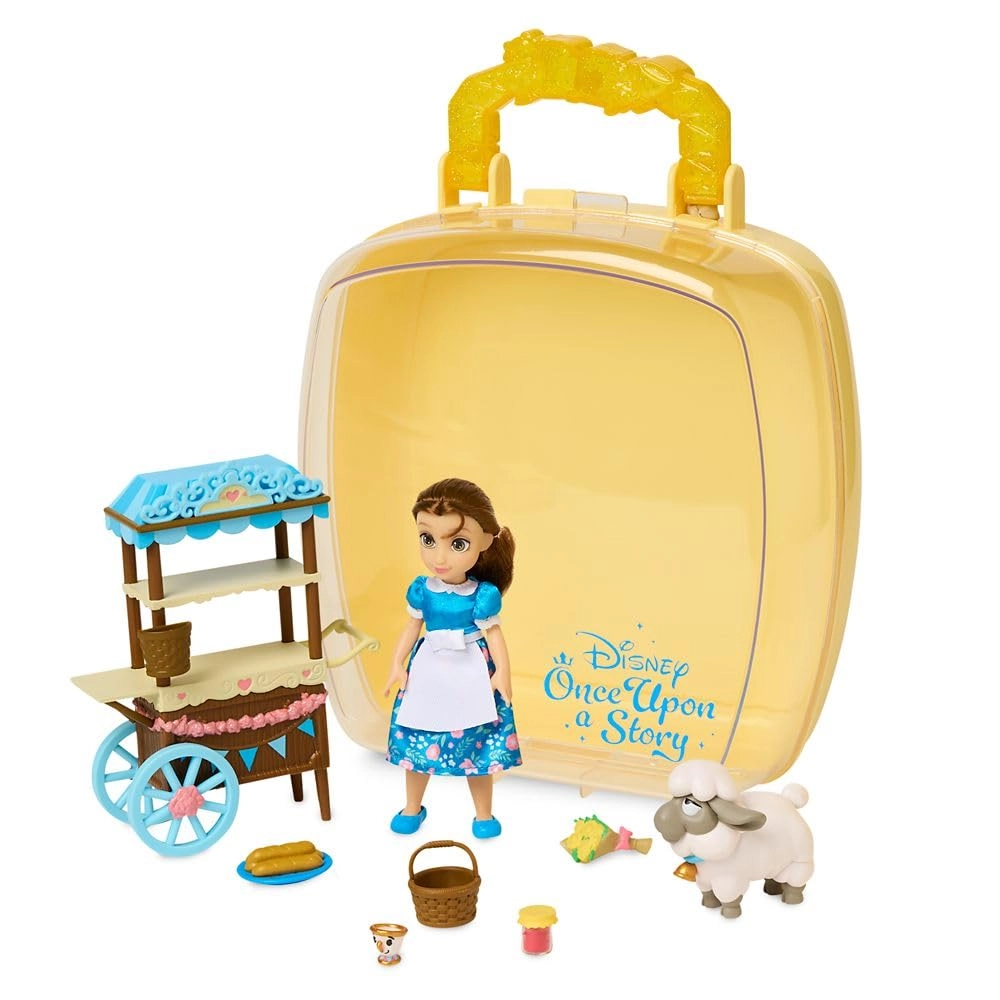 Disney Store Belle Mini Doll Playset - 5" poseable includes Chip and sheep figures Ages 3+