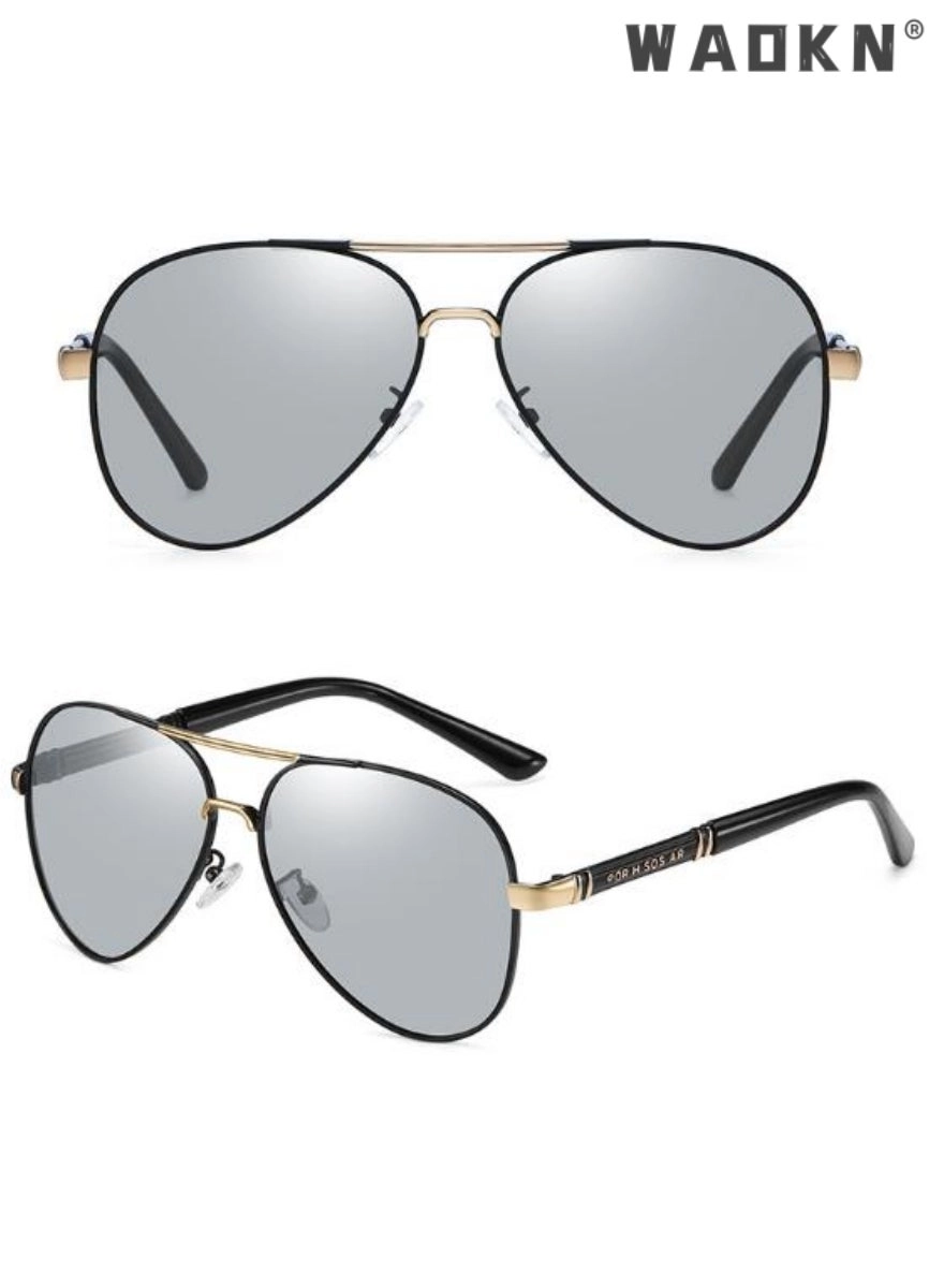 Aviator Polarized Sunglasses - 62 mm Black Gray