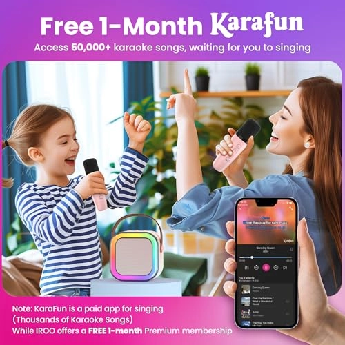 Mini Karaoke Machine - 2 Wireless Mics
