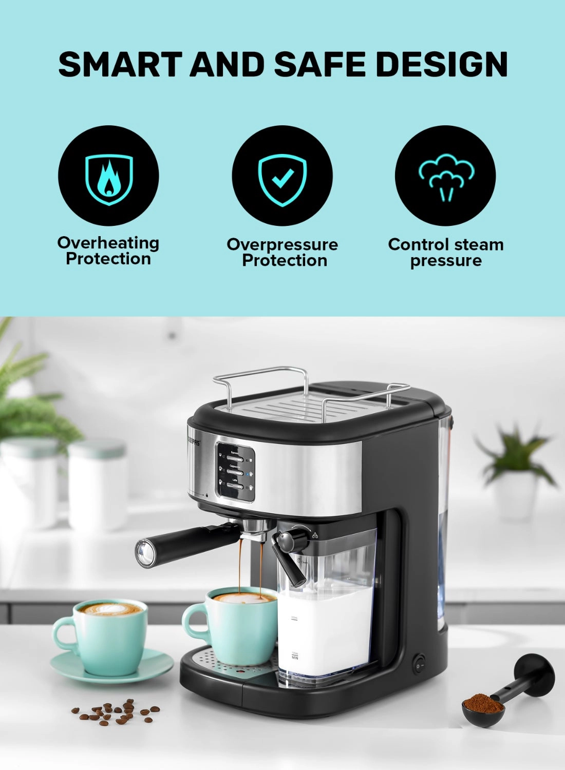 Espresso & Cappuccino Coffee Machine GCM1215