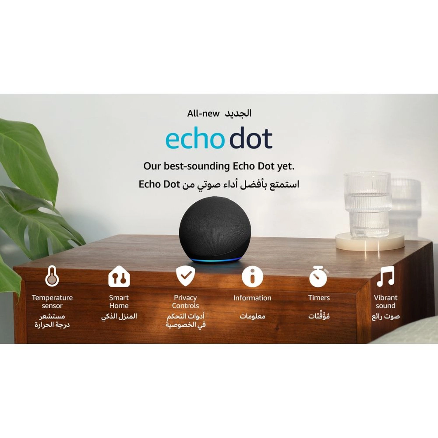 Echo Dot 5th Gen - Alexa Charcoal - Improved audio, Sleek design