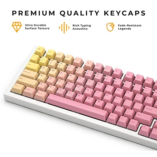 Grapefruit PBT Keycaps - 143 piece(s)