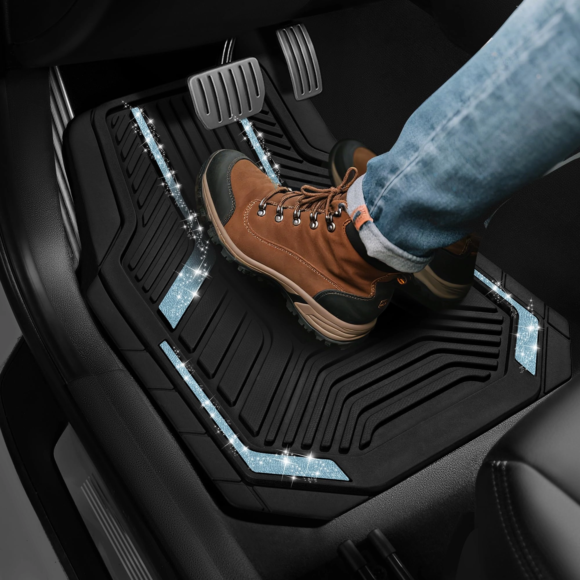 Heavy Duty Rubber Floor Mats - Pink Universal Fit