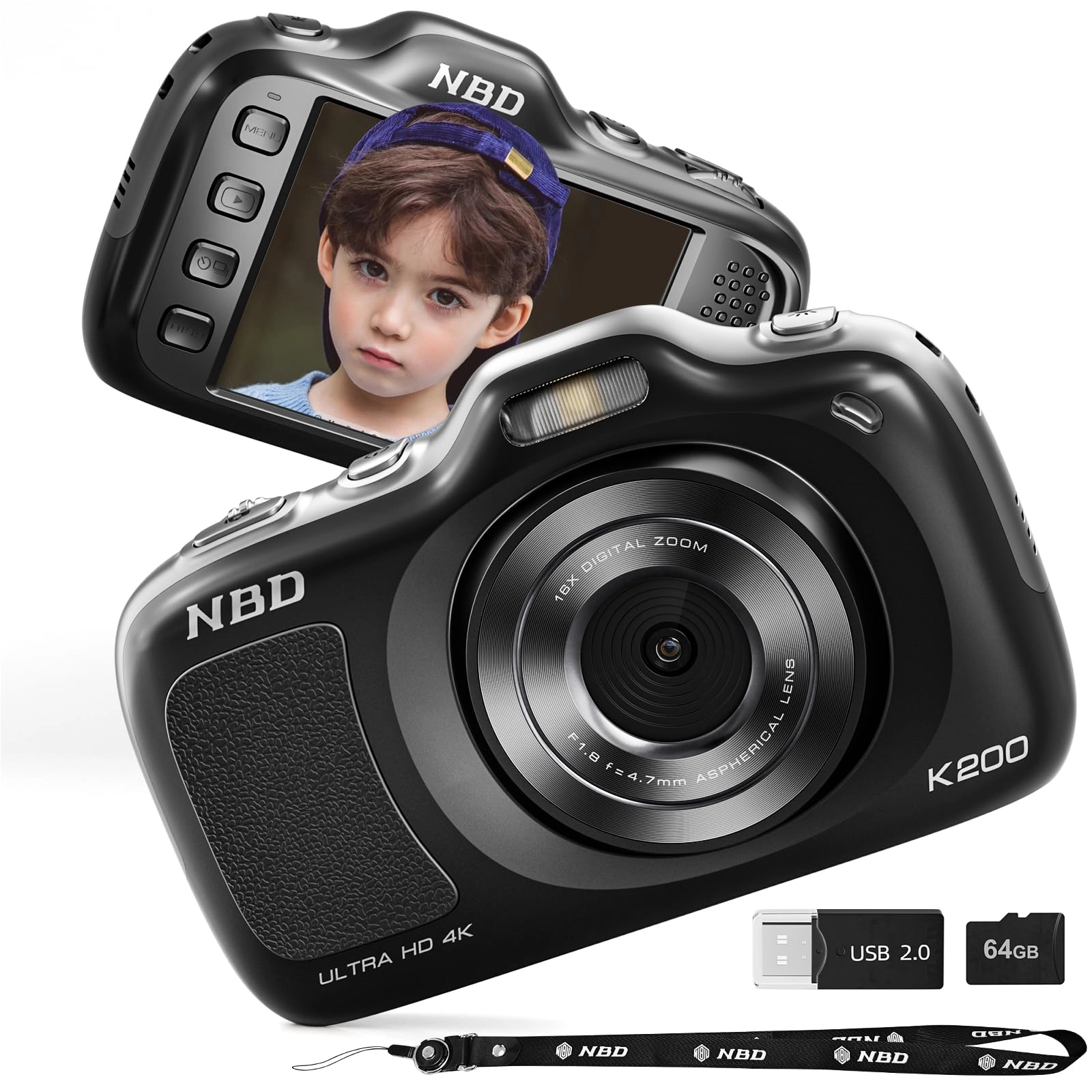64MP Digital Camera - 4K 16X Zoom